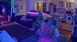 RealLifeCam Masha and her boyfriend hot kissing and pussy rub in livingroom